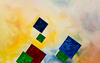 Quilt - 18x24 Oil stick and acrylic on paper